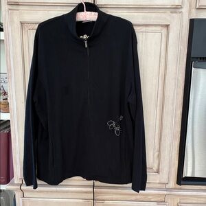 Zenergy Chico's Black Zip Up women’s sweatshirt Sweater with Embellished Detail